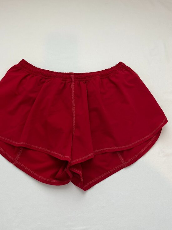 Jolyn Clothing Pants - Jolyn Red Running Shorts Medium Athletic Track Gym Activewear Dolphin Hem